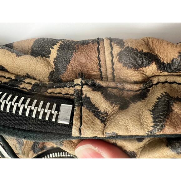 Alexander Wang Brown Black Donna Leopard Hobo Washed Leather & Suede Medium Bag - Picture 5 of 12